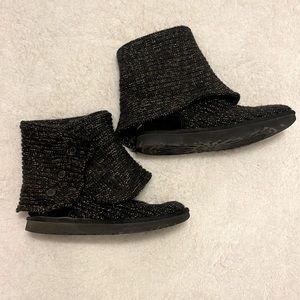 UGG knit slouchy boots. Size 7, brown with gold thread